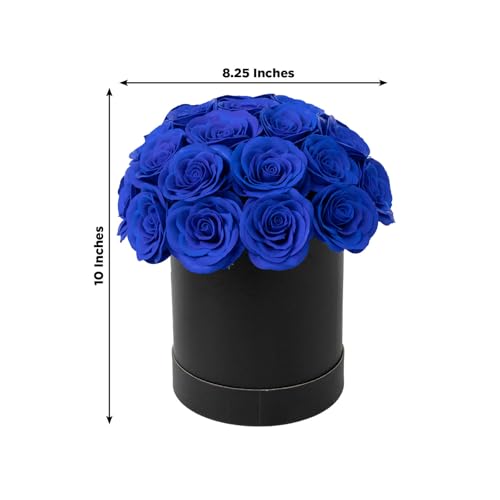 Efavormart 27pcs Royal Blue Artificial Rose Centerpiece in Black Gift Box, Prearranged Bold Silk Roses for Statement Gifting and Modern Interior Accents - color: Royal Blue Rose01