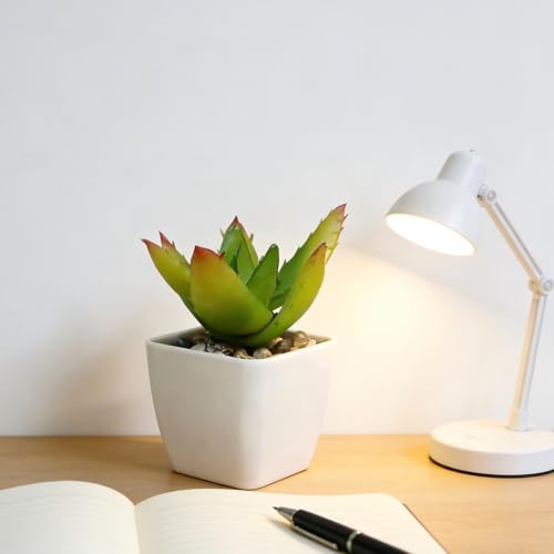 Artificial Succulent Plants in Pot - 1Pcs Multi-Horned Aloe Vera Realistic Fake Potted Succulents for Home Decor, Desk, Office, Bathroom, Windowsill - Indoor Houseplant for Bedroom, Kitchen, Shelf - color: Multi-horned Aloe Vera