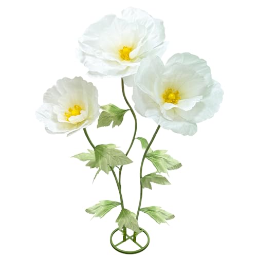 Large Artificial Paper Flowers Decoration, Giant Flower Wedding Holiday Party Anniversaries Bridal Showers Banquet Reception Ceremony Church Big Floral Decor Shop Window Display Creative Gift, White - color: White