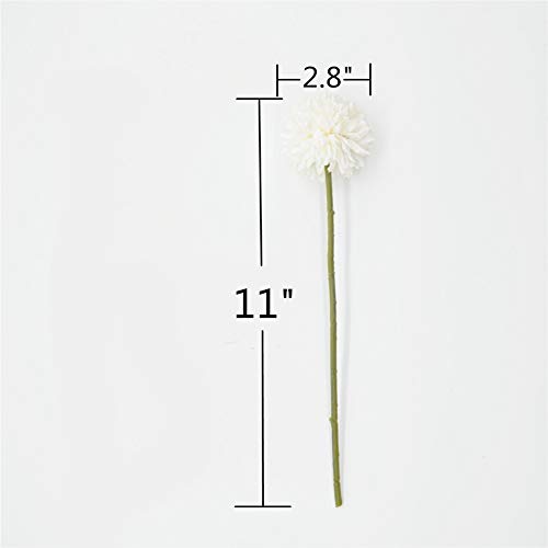 Artificial Chrysanthemum Ball Flowers Hydrangea Arrangement Bouquet Presents Decor 10pcs Without Vase (Milk White) - color: Milk White