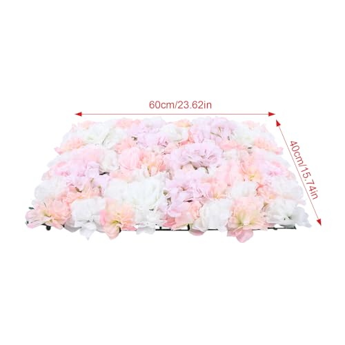 20PCS Artificial Flower Panels, Pink Silk Wedding Flower Panels Banquet Flowers Board, Flower Backdrop Wall for Photo Party Wedding Background Decor - color: 20 Pcs Pink Roses