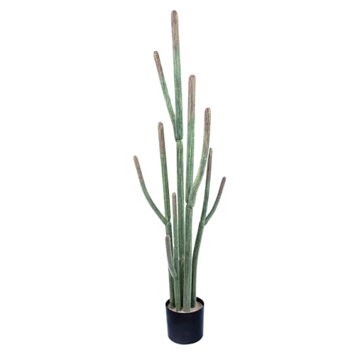 Nafresh Tall UV Resistant Faux Cactus Plant，60in Realistic Texture Tall Fake Plant, Artificial Cactus Large with Black Pot Indoor Outdoor for Home Office Living Room Bedroom Foyer Porch Decor. - size: 60in with basic plastic black planter