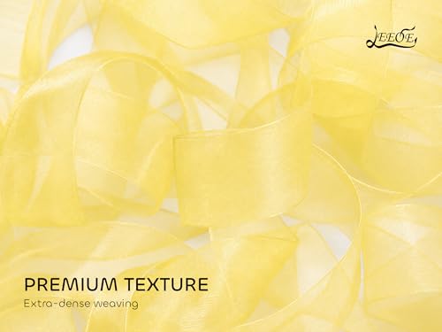 Ivory Organza Ribbon 1 inch x 100 Yards Sheer Chiffon Ribbon for Gift Wrapping Wedding Invitations Party Decoration Bridal Bouquets Crafts - color: Ivory, size: 1" X 100 Yards