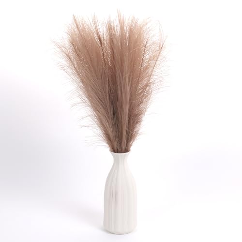 Faux Pampas Grass Decor ， 21.7 Inch Artificial Pampas Grass Brown Reed Grass, Vase Filler for Home Decor, Room, Bathroom, Wedding, Table Centerpiece - 20PCS - color: Brown