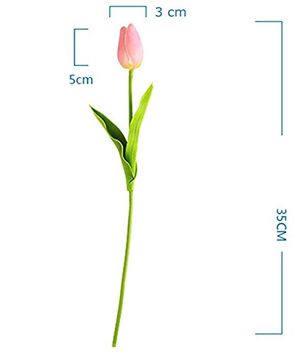 AMZALI Artificial Flowers Real Touch Mini PU Tulips Bouquet Fake Tulips Flowers Arrangement Artificial Plants for Wedding Centerpiece Room Home Hotel Party Event Christmas Decor Pink Set of 10 - color: Pink, size: 10PCS