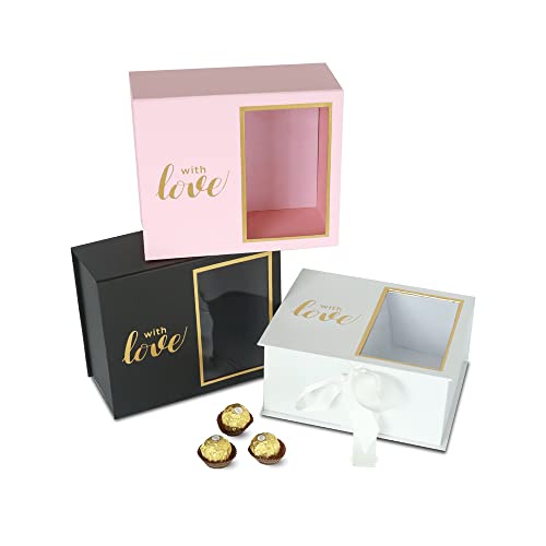 UNIKPACKAGING Premium Quality Square Shape Flower Box, Gift Boxes for Luxury Flower and Gift Arrangements, Set of 2 pcs (White)
