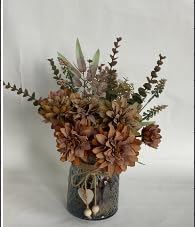 Leftover Faux Flowers in Vase,Table Centerpieces for Dining Room,Flower Centerpieces for Tables,Artificial Flowers,Kitchen Decor,Coffee Table Decor - color: Brown