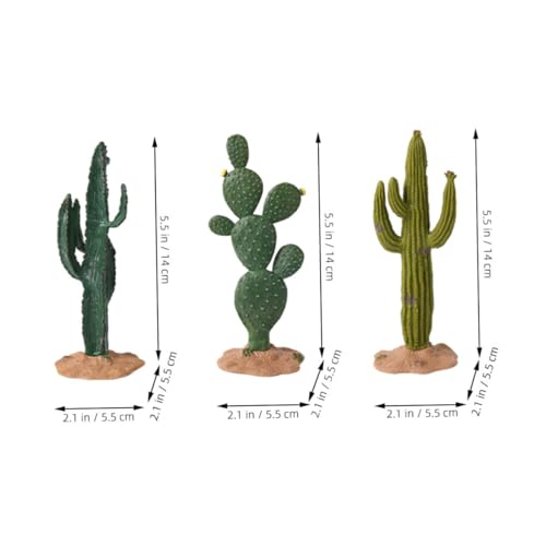 ABOOFAN 3pcs PVC Crafted Simulated Cactus Ornaments for Room Decor Artificial Plants for Home Boho Style Desk Decor for Women Office