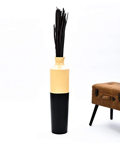 Leewadee Tall Vase Filler, Dried Palm Leaves – 2 Bunches of Colored Decor for Floor Vases, Naturally Dried Arrangements for Vintage Or Modern House Decor, 45 inches, Black Brown - color: Black Brown, style: Palm Leaf