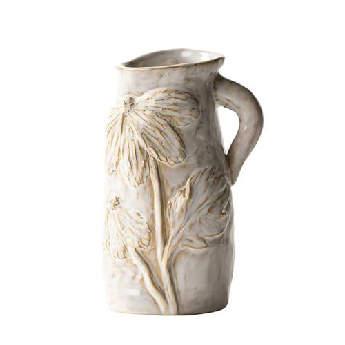 Small Ceramic Vase for Flowers,Handmade Modern Farmhouse Pitcher Vase for Home Decor,Smooth Glaze Decorative Table Vase for Living Room Shelf Bookshelf Entryway Decor,7.3 Inch - color: Creative Humanoid Vase