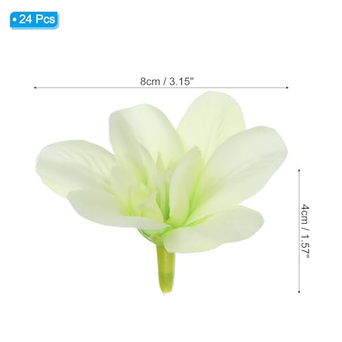 PATIKIL Artificial Orchid Petals, 24Pcs Faux Orchid Flower Head Fake Butterfly Flowers Crafts for Home Wedding Decoration, Green - color: Green