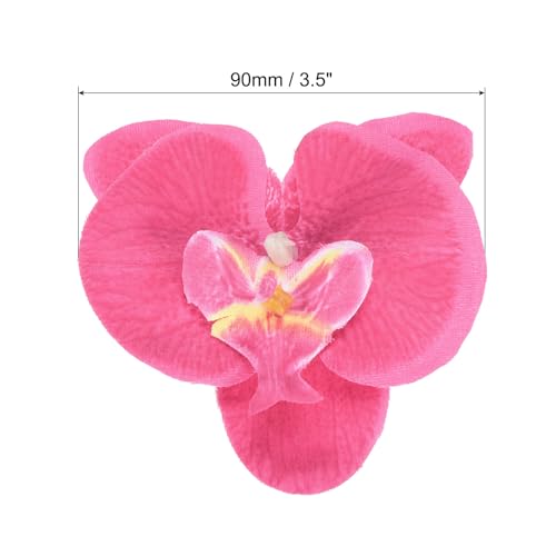 PATIKIL 9cm/3.5" Artificial Orchid Flower Heads, 20 Pack Silk Phalaenopsis Fake Butterfly Orchid Heads for Wedding Floral Bouquet Decor DIY Craft Making, Fuchsia - color: Fuchsia, size: 3.5"