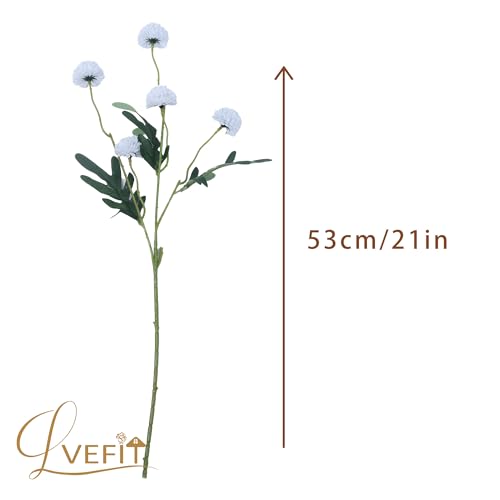 LVEFIT 10 Pcs Ice Blue Kiku Flower Fake Mums Long Stem Flowers,Faux Kiku Flower Bulk,Silk Flowers Mini Chrysanthemum Floral Arrangements,Artificial Flowers Chrysanth Mini Fake Flower - color: Ice Blue