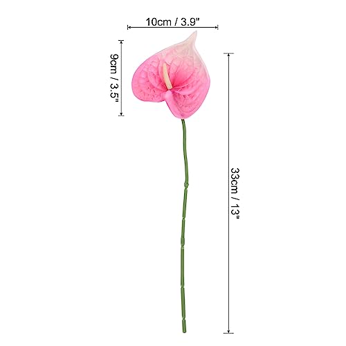 PATIKIL 13" Artificial Anthurium Lily Flowers, 10 Pack Permanent Flower Floral Arrangements Bouquet for Home Decor Bridal Wedding Festival Party, Light Pink - color: Light Pink