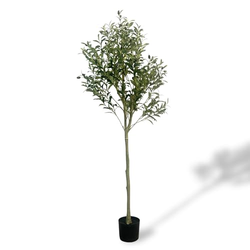 XBrand 59.1-Inches Artificial Olive Tree in Pot for Indoor Outdoor Home Office Store, Great Housewarming Gift - color: Olive Tree, size: 4ft 11in