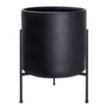 D'vine Dev Modern Black Plants Pot Cylinder Planter with Heavy Duty Stand, X-Large 14 Inch Pot, 19.6 Inch with Stand Height, 96-T-B-4 - color: Black, size: X-Large 14 Inch