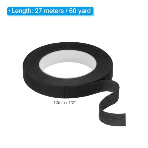 PATIKIL Floral Tape 1/2" x 30 Yard, 3 Pack Flower Wrap Adhesive Tape for Bouquet Stem Wrapping, Black - color: Black