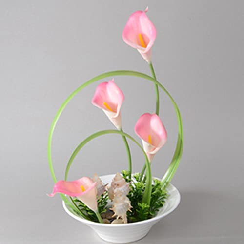 Crafjie 22pcs 13.4 Inch Pink Lataex Real Touch Artificial Calla Lily Flowers, for Home Decor for Spring Flowers, Home Kitchen, Wedding Decorations, and centerpieces. - color: Pink