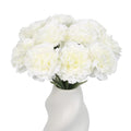 White Carnations Artificial Flowers 10Pcs Large Carnations Heads Lush Silk Flowers Bouquet with Stems for Wedding Bouquets Bridal Home Table Centerpieces(White) - color: Ivory