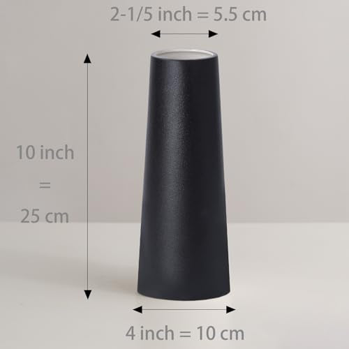 Black Ceramic Vase, 10 Inch Modern Rustic Table Vase for Pampas Grass, Flowers, Dried Flowers, Home Decor - Matte Black - color: Black, size: Large: 10 inches