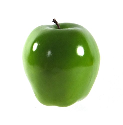 Vasefill 6-Pack Artificial Green Oval Apple Plastic Apples Fruit Six Pieces Fake Manzana - color: Apple (Green Oval)