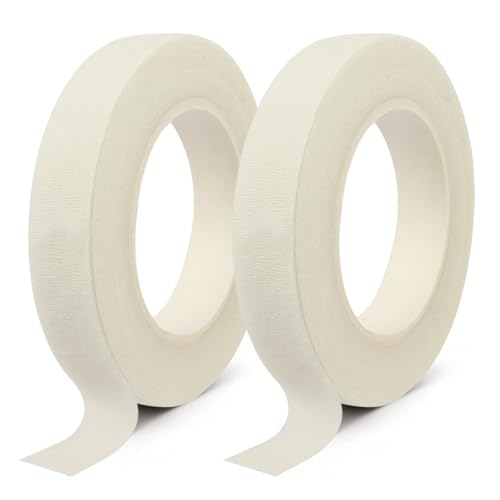 DOMMARE 2Pcs Floral Tape White Flower Tape, 1/2 Inch Flower Wrapping Tape, Floral Bouquet Supplies for Bouquet, Wedding Bouquet, Floral Arranging Flowers Stem Wrapping, Wreath, Garden Decor, 32 Yard - color: 2Pcs White, style: Normal & Non-sticky