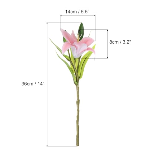 PATIKIL Artificial Lily Flowers, 3PCS Silk Faux Lilies With Real Touch for Home Decor, Centerpiece, Table Decorations, Dining Room - Light Pink - color: Light Pink