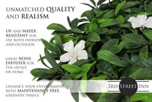 3rd Street Inn Greenery Panel - Artificial Hedge Wall - Fake Plant Wall Backdrop - Privacy Screen - Interlocking Panels - Indoor Outdoor Décor (12, White Cuckoo Flower) - color: White Cuckoo Flower