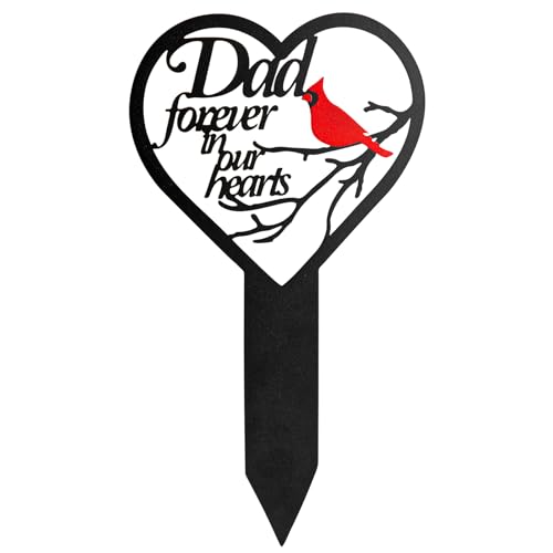 Grave Decorations for Cemetery, Cemetery Decorations for Dad Grave, Memorial Graves Markers - style: Heart Dad-A