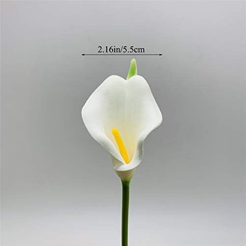 Crafjie 22pcs 13.4 Inch White Lataex Real Touch Artificial Calla Lily Flowers, for Home Decor for Spring Flowers, Home Kitchen, Wedding Decorations, and centerpieces. - color: White