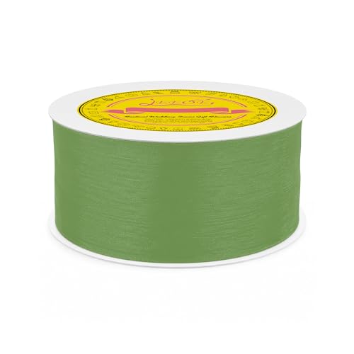 Light Green Organza Ribbon 2 inch x 50 Yards Sheer Chiffon Ribbon for Gift Wrapping Wedding Invitations Party Decoration Bridal Bouquets Crafts - color: Light Green, size: 2" X 50 Yards