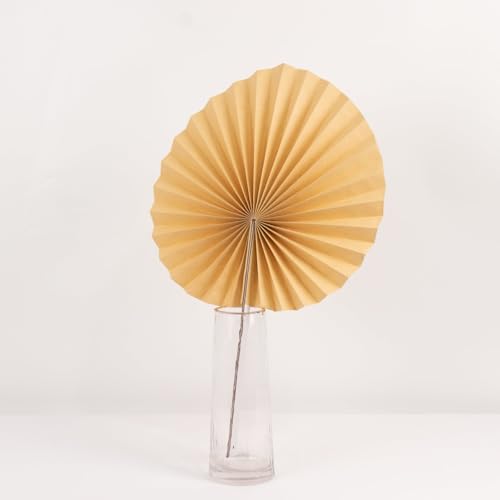 Efavormart 6 Pack 25 inch Natural Dried Tropical Palm Leaf Paper Fans, Handheld Folding Fans for Boho Farmhouse Wall Decor and Table Centerpieces - color: Type2