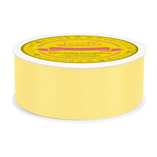 Ivory Organza Ribbon 1-1/2 inch x 50 Yards Sheer Chiffon Ribbon for Gift Wrapping Wedding Invitations Party Decoration Bridal Bouquets Crafts - color: Ivory, size: 1-1/2" X 50 Yards