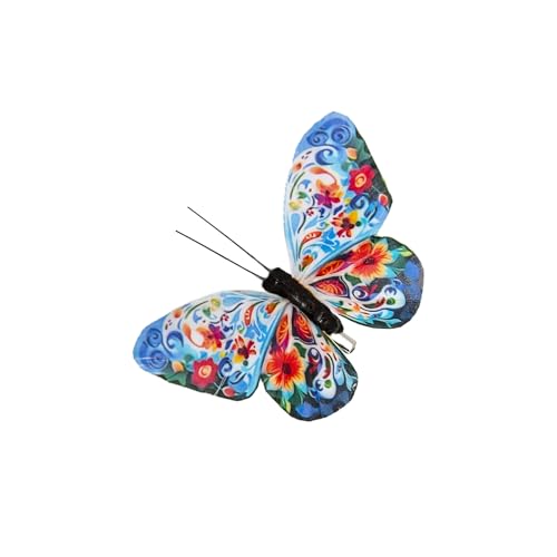 Cartanfill-Decorative 3D Butterfly Clips, 12 Pack, Multicolor Feather Design, Party and Christmas Tree Ornaments - color: E Clip