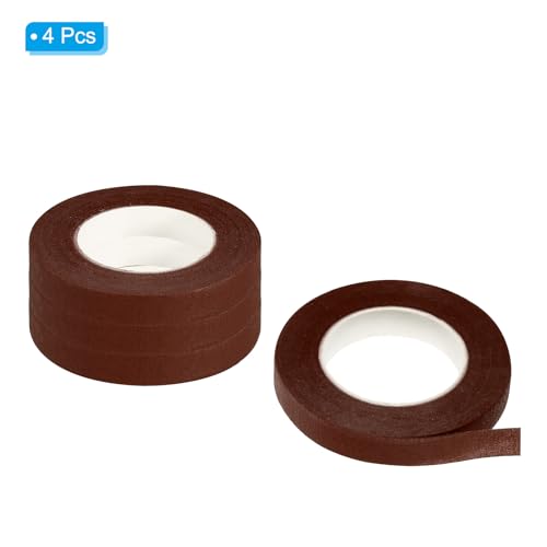 PATIKIL 30 Yard Floral Tapes, 4 Pack Florist Tape Crepe Paper Flowers Bouquets Tapes Waterproof for Flower Stem Wrapping, Red Brown (27 Meters)