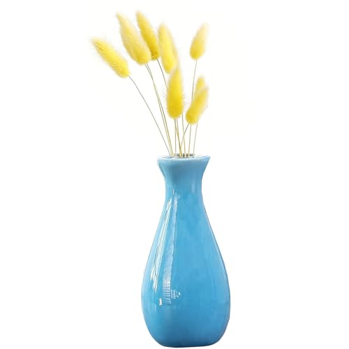 Small Ceramic Bud Vase Flower Single Stem Vase Mini Decorative Floral Holder Home Decorative Floral Centerpiece for Home Decor Centerpiece Wedding Party Table Vase (Blue) - color: Blue