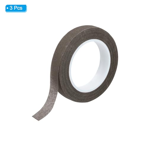 PATIKIL Floral Tape 1/2" x 20 Yard / 12mm x 20m, 3 Pack Flower Wrap Adhesive Tape for Bouquet Stem Wrapping, Brown - color: Brown