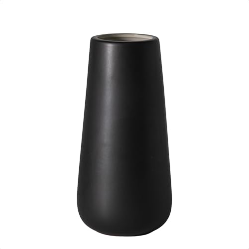 D'vine Dev 8 Inch Ceramic Flower Vase Matte Finishing, Minimalist Design for Home Décor, Bedroom, Living Room, Centerpieces, Office, Ebony Black, VS-XH-E-1 - color: Ebony Black, size: 8 Inch
