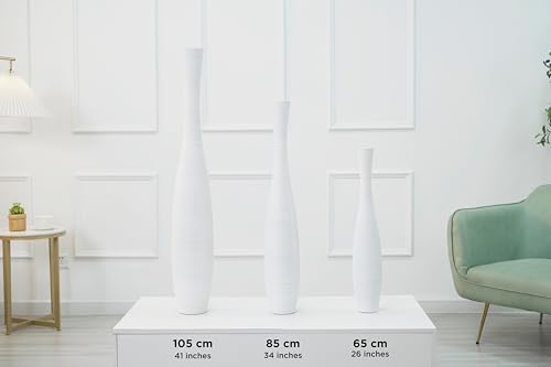 Leewadee Decorative Tall Floor Vase for Living Room Decor, 41 inches, White, Resin - color: White, size: 41 inches