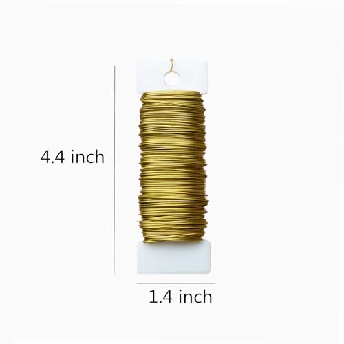 3 Rolls 22 Gauge Gold Paddle Wire Flexible Floral Wire for Flower Arrangement, Wreath, Garland - color: Gold