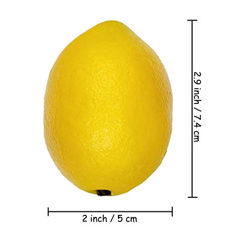 Faux Yellow Lemons Artificial Fruits Fake Lemon Lifelike Simulation for Lemonade Party Kitchen Table Decorations Garland Photography Props, 5 Pack - color: Yellow, size: 5 Pack