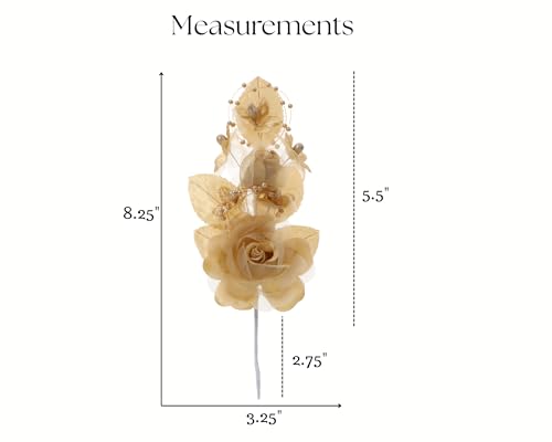 Set of 12 Artificial Silk Organza Craft Rose Flower, 12 Corsage Wristlet, 12 Pin Back DIY Boutonnieres for Wedding, Bridesmaids, Groomsmen, Quinceanera, Prom, Sweet 16 (Champagne) - color: Champagne