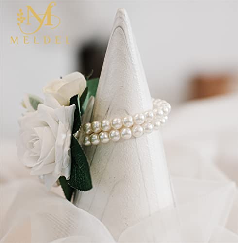 Ivory White Wrist Corsages 6Pcs Faux Rose for Wedding Prom | Artificial Corsage for Prom Wedding Anniversary Dinner Party Homecoming Formal Engagement Graduation for Bride Bridesmaid - color: 6 Pcs Wrist Corsages White#2
