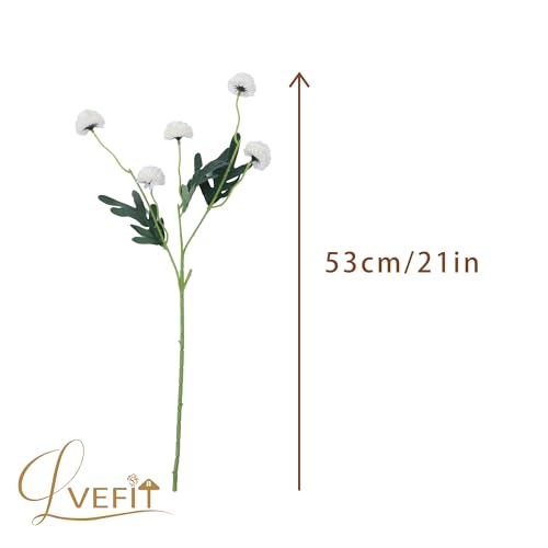 LVEFIT 10 Pcs Beige Kiku Flower Fake Mums Long Stem Flowers,Faux Kiku Flower Bulk,Silk Flowers Mini Chrysanthemum Floral Arrangements,Artificial Flowers Chrysanth Mini Fake Flower - color: Beige
