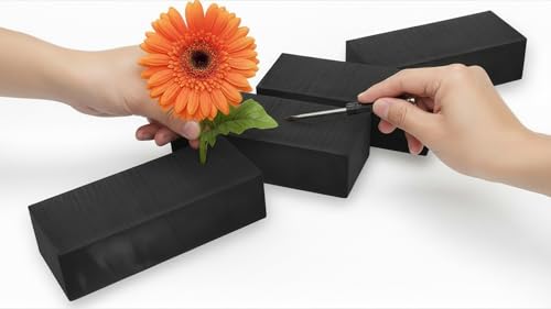 XCEL Floral Foam for Flower Arrangements Floral Foam Blocks - Reusable, Weather Resistant Craft Foam Fresh & Artificial Flower Arrangements, Styrofoam Block (Black 9" x 3" x 3" - 4 Pack) - color: Black 9" X 3" X 3" - 4 Pack