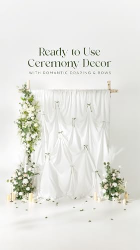 Ling's moment 41" Tall Free Standing Artificial Flowers Arrangements 2 pcs, Wedding Arch Altar Stage Decorations White Sage for Spring Ceremony Reception Rose Fake Floral Party Outdoor Garden Decor - color: Wht-white & Sage
