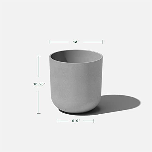 Veradek Mason Series Lima Planter - Round Planter for Indoor or Outdoor Porch/Garden | Made from Plastic-Stone Composite with Drainage Holes | Modern Décor for Succulents, Flowers, Small Plants - color: Gray, size: 10 inches