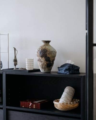 Large Rusty Ceramic Vase, Pottery Farmhouse Flower Vase for Centerpieces, Wabi Sabi Decorative Vase for Table, Living Room, Bedroom, Bathroom - color: Rust-tall, size: Large