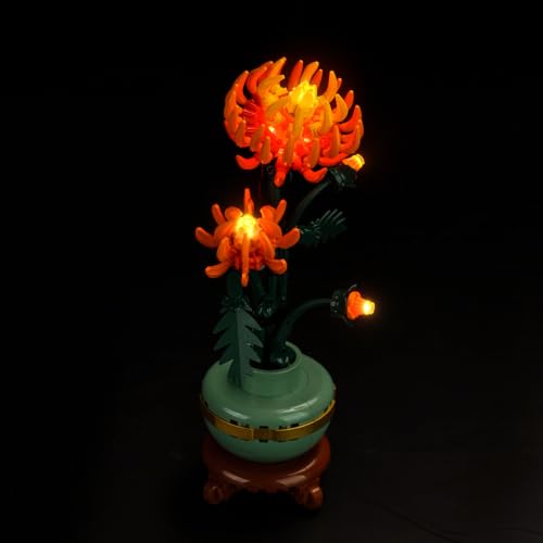 LED Light Kit for Lego Icons Chrysanthemum Flower Décor Building Set, Compatible with Lego 10368, Decoration Lights Gift (Only Light, No Building Models) - color: Chrysanthemum Flower 10368, size: Standard Version