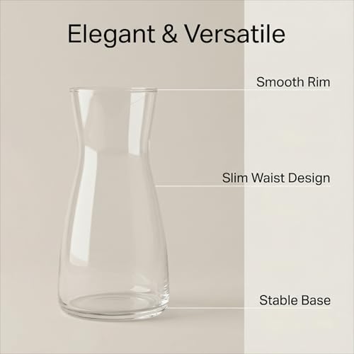 Amber Glass Vase 8 Inch, Round Borosilicate Clear Glass Flower Vase, Modern Boho Style Centerpiece Vase for Home Kitchen Wedding, Housewarming - color: Amber